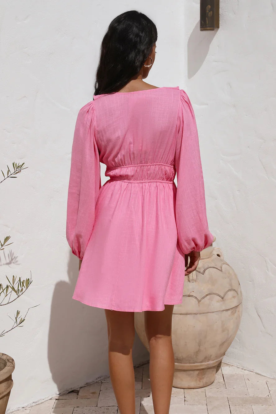 No Need To Talk Dress Pink