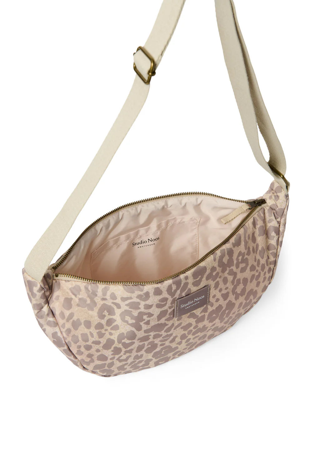 Beige Leopard Puffy Adult Fanny Pack