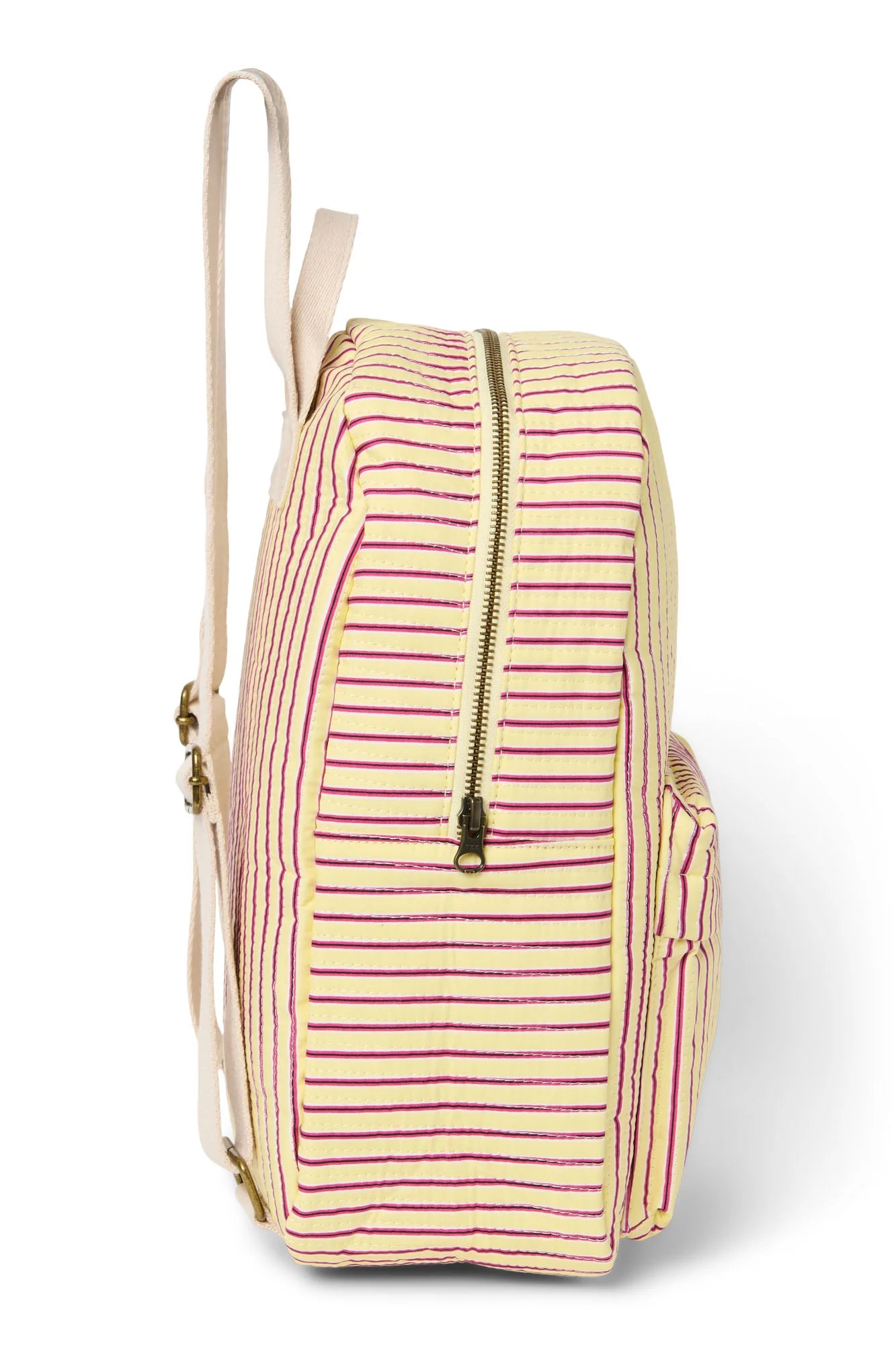 Poplin Striped Midi Backpack | Raspberry