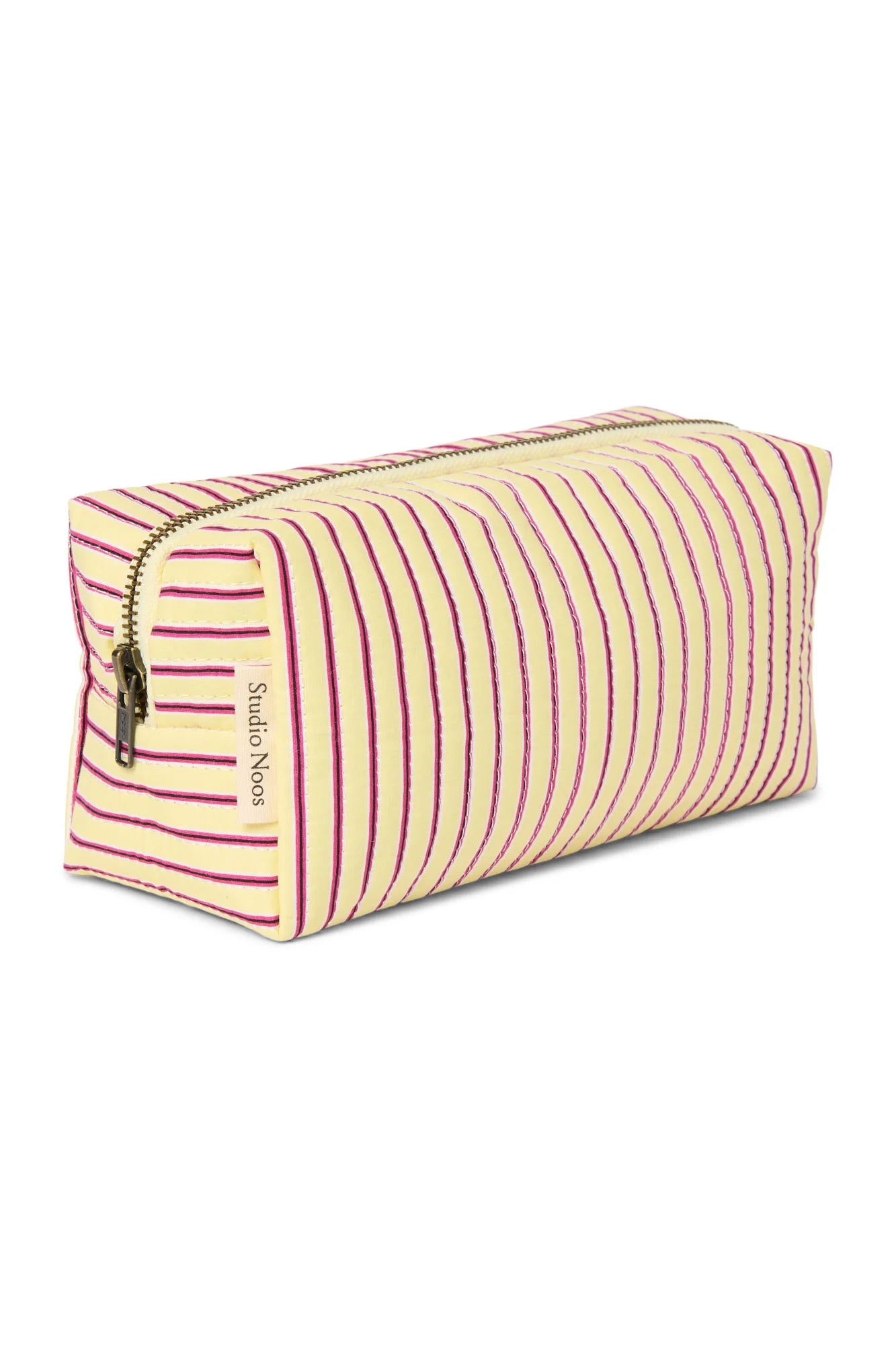 Poplin Striped Pouch | Raspberry