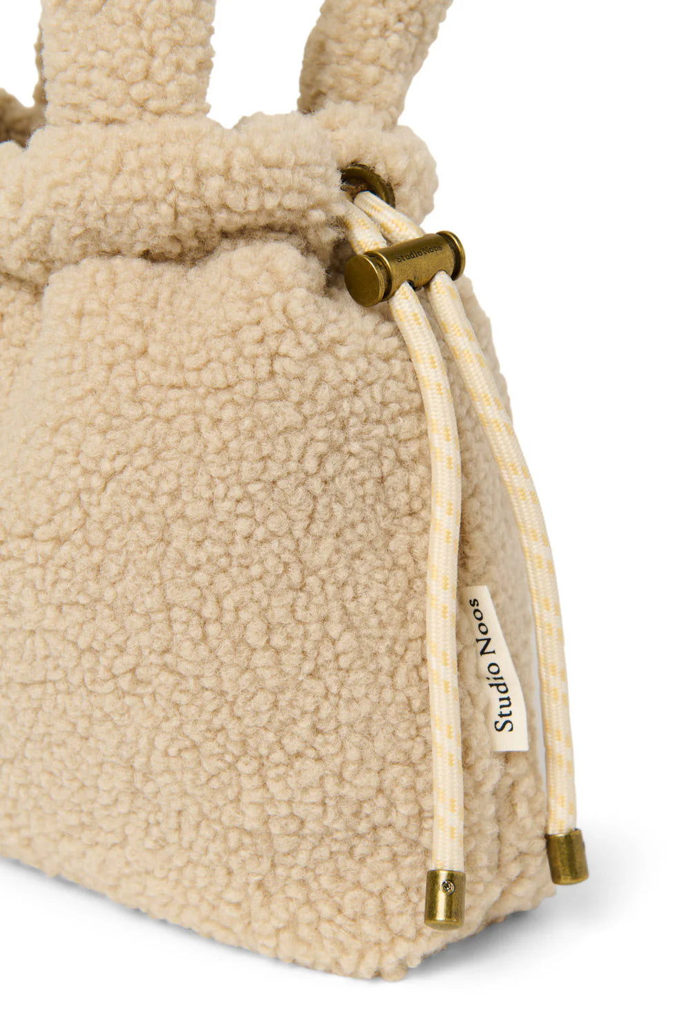 Ecru Teddy Mini Drawstring Bag