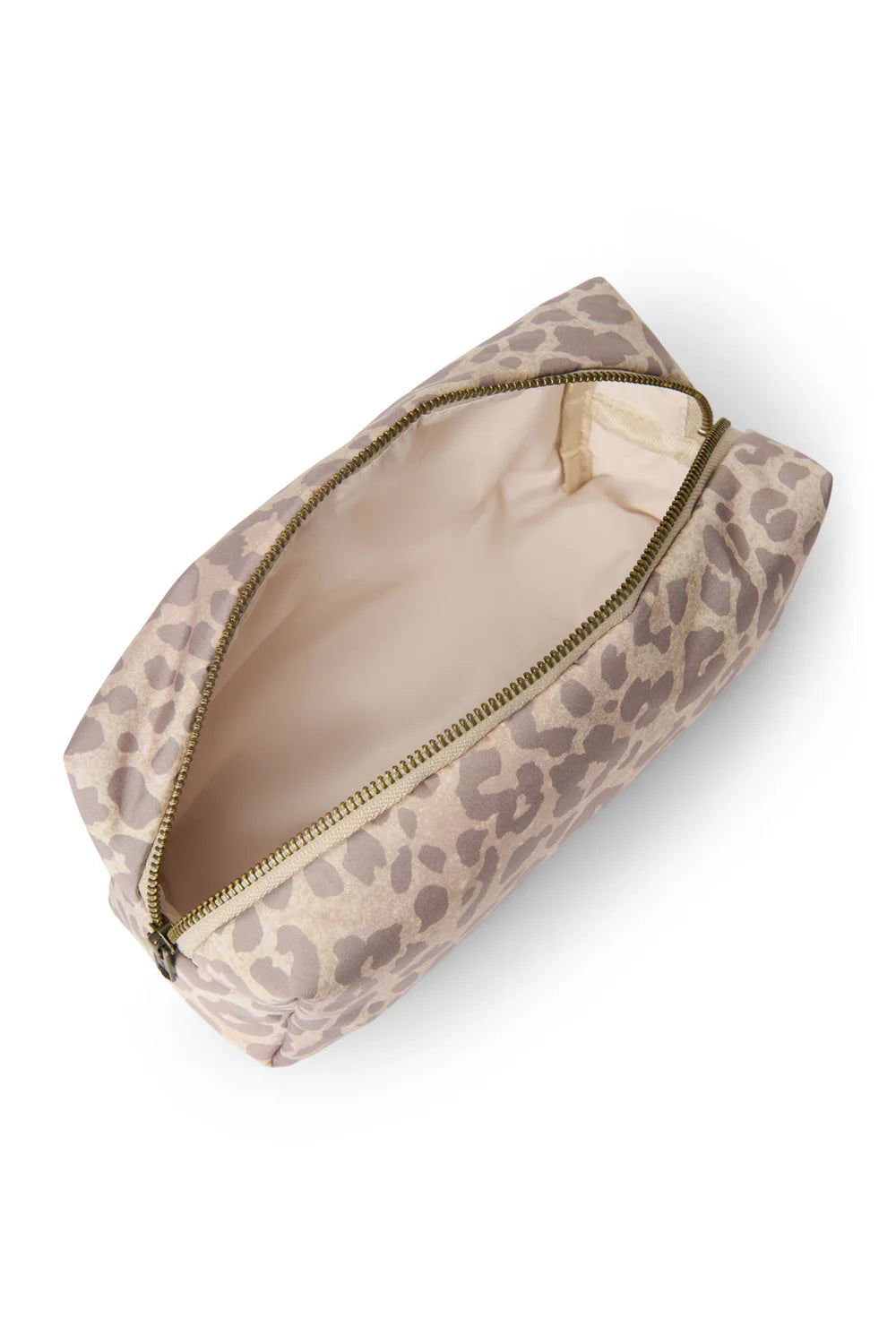 Beige Leopard Puffy Pouch