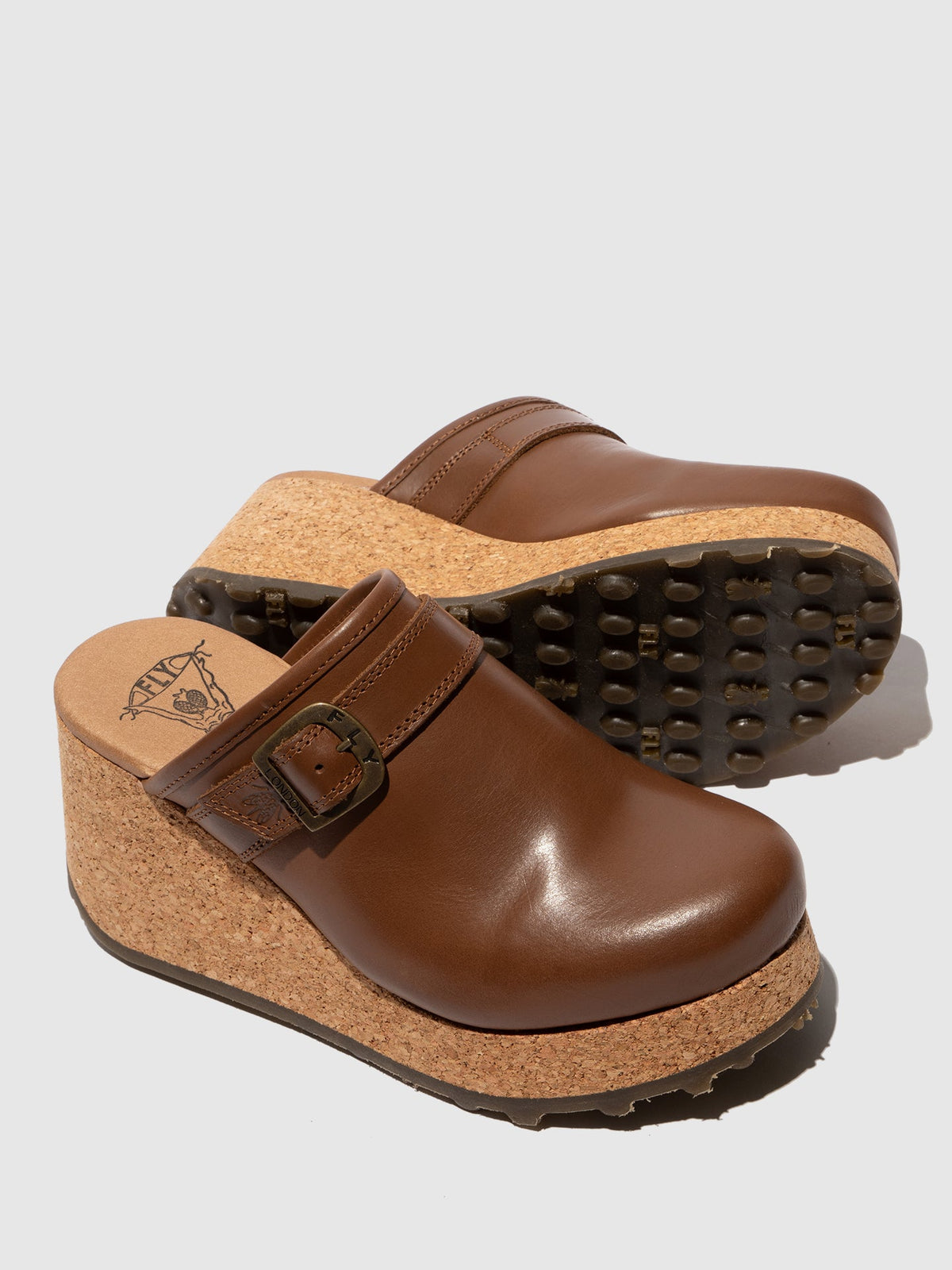 Clogs mit runder Zehenkappe DERT441FLY CAMEL