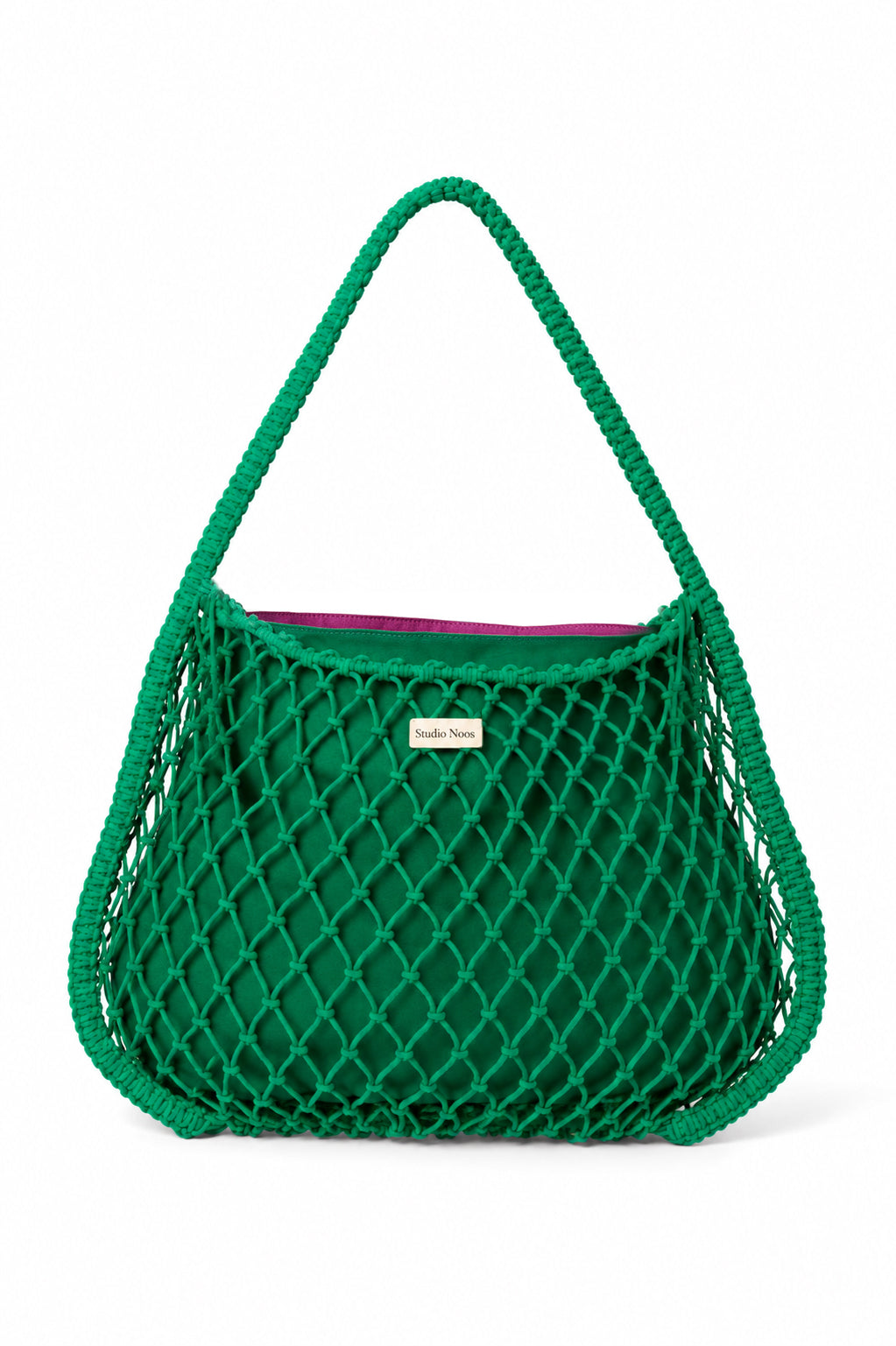 Purple-Green Reversible Insert | Green Macramé Mom Bag with