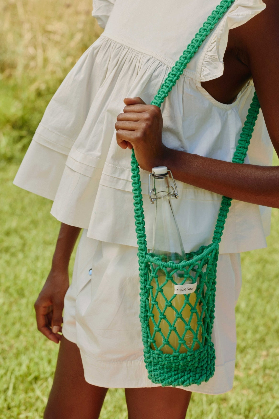 Macramé Bottle Bag | Green