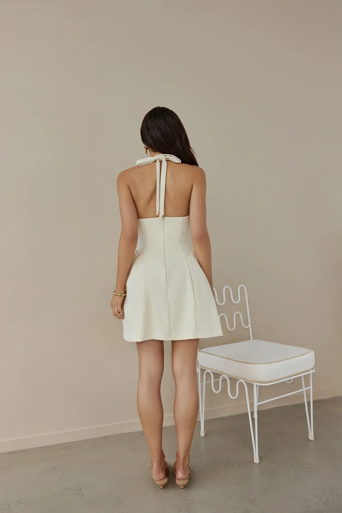 Trägerloses Mini-Kleid „Starry Eyes“ in Gelb