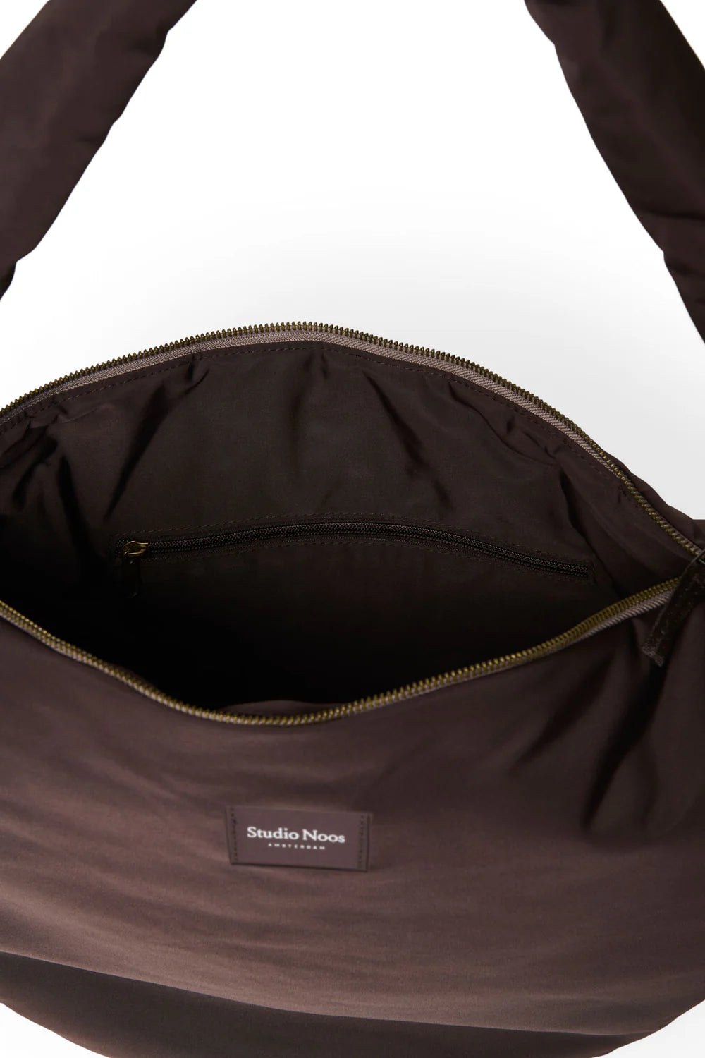 Brown Hearts Puffy Cross Body Bag