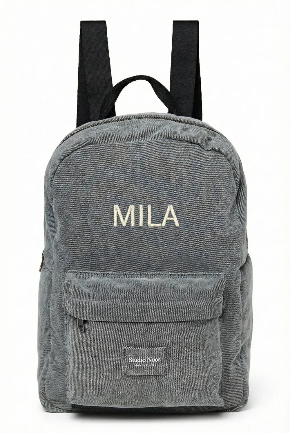 Grey Denim Midi Backpack