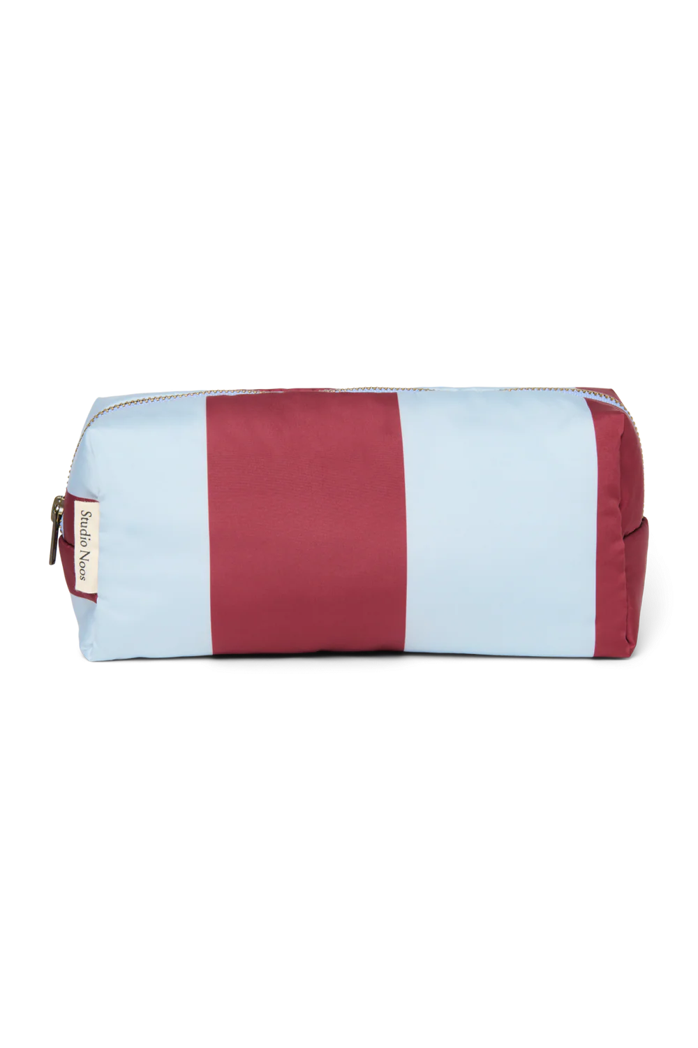 Bordeaux/Light Blue Bold Stripe Pouch