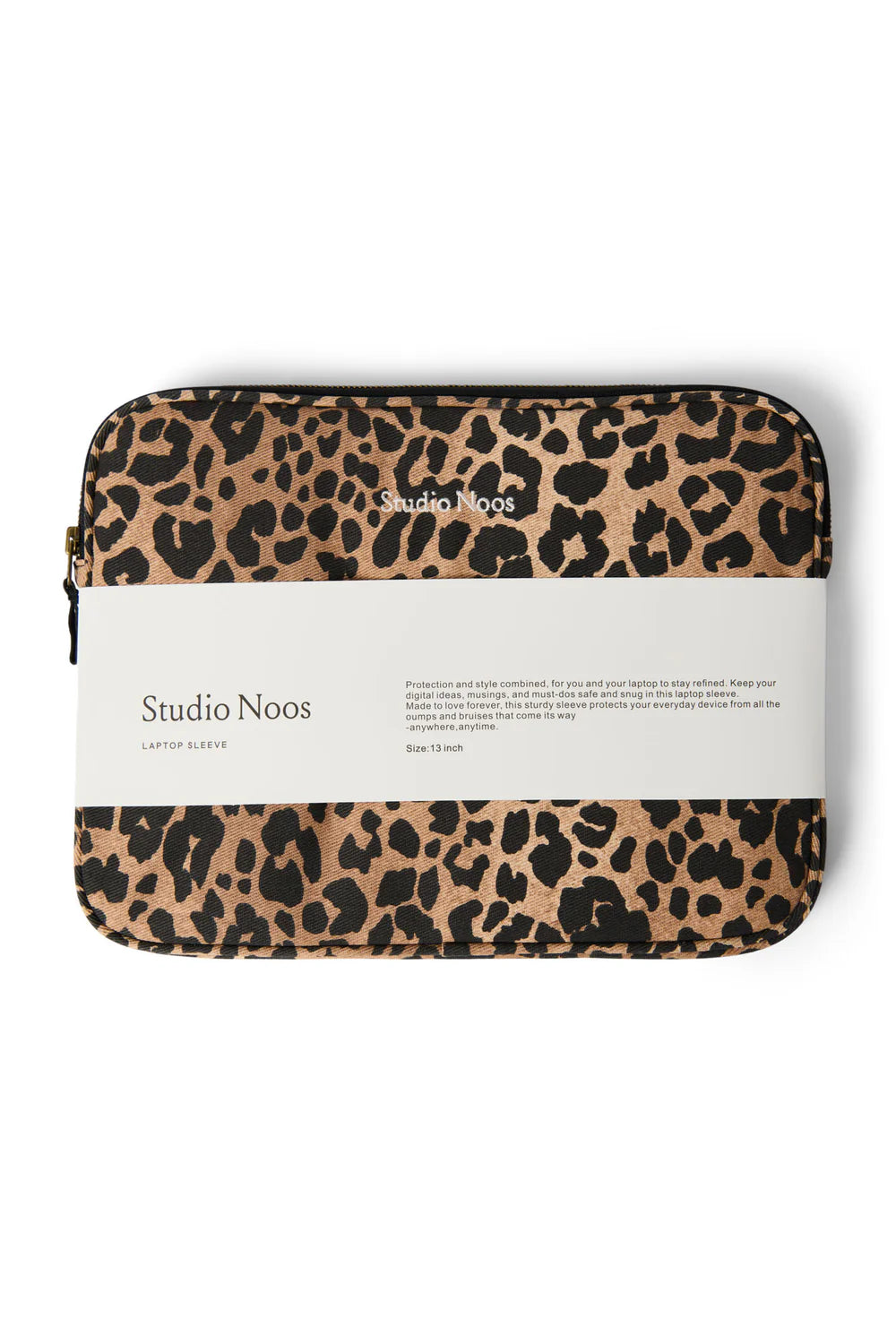 Brown Leopard Cotton Laptop Sleeve 13 Inch