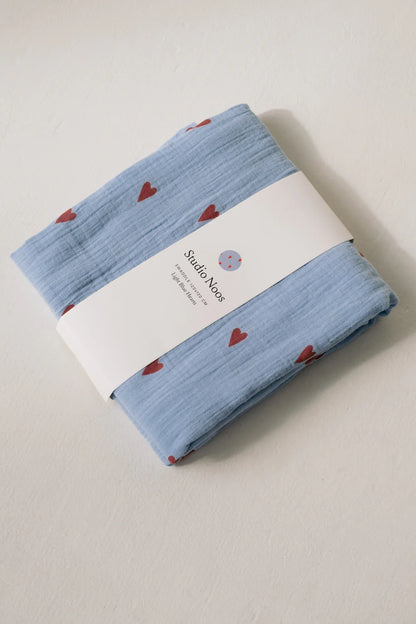Green Hearts Swaddle Print Medium