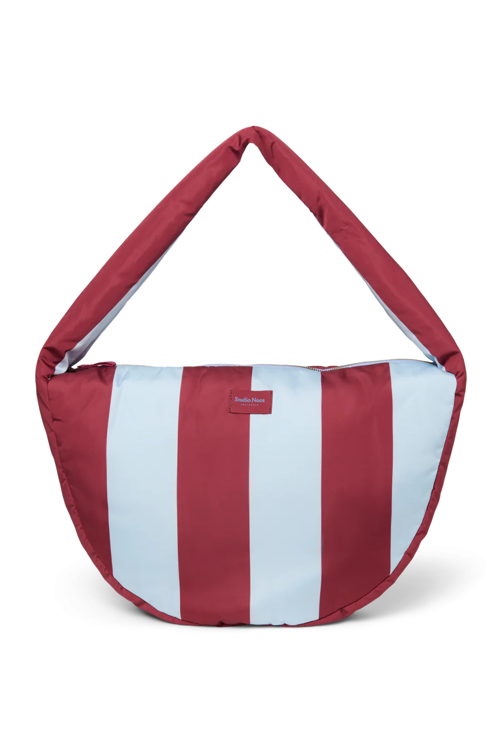 Bordeaux/Light Blue Bold Stripe Cross Body Bag