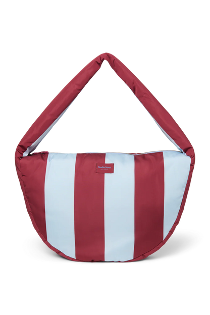 Bordeaux/Light Blue Bold Stripe Cross Body Bag