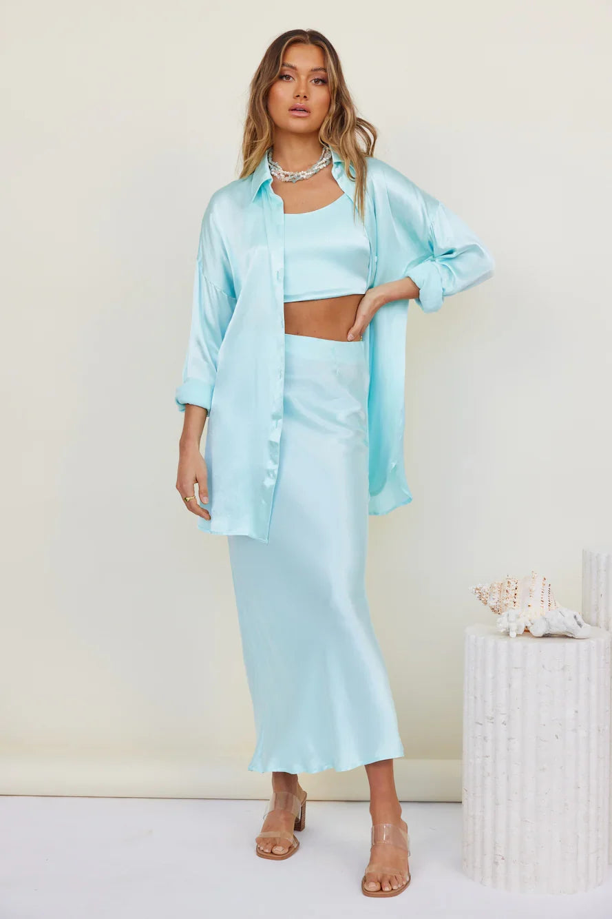 SNDYS Mystic Hemdblusenkleid Sky