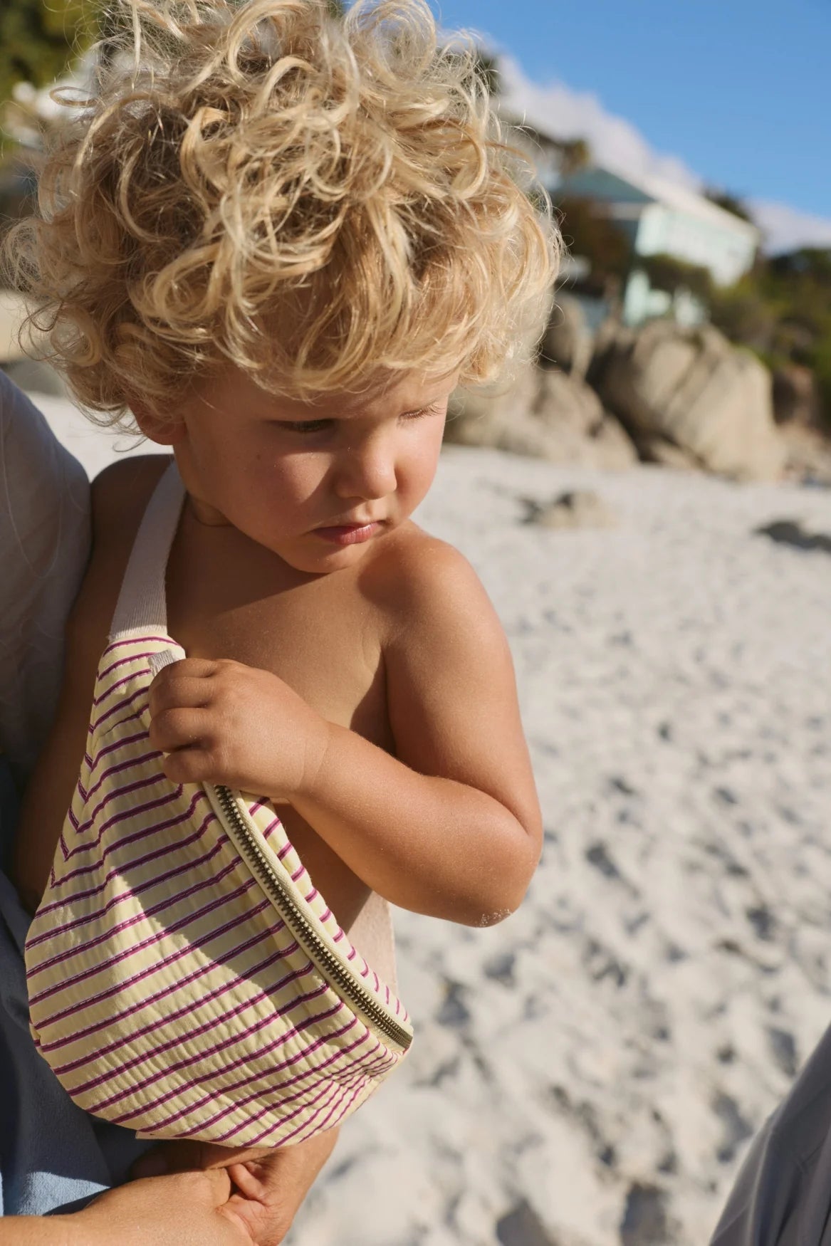 Poplin Striped Mini Fanny Pack | Butter Yellow