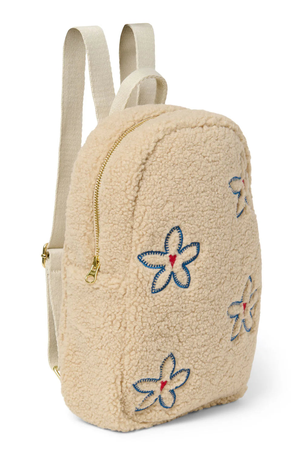 Ecru Flower Heart Teddy Mini Backpack