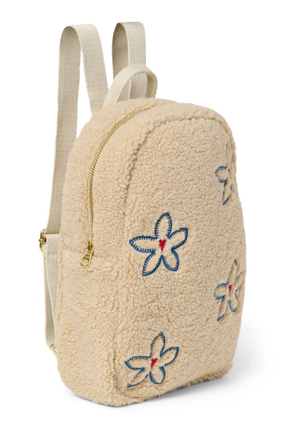 Ecru Flower Heart Teddy Mini Backpack