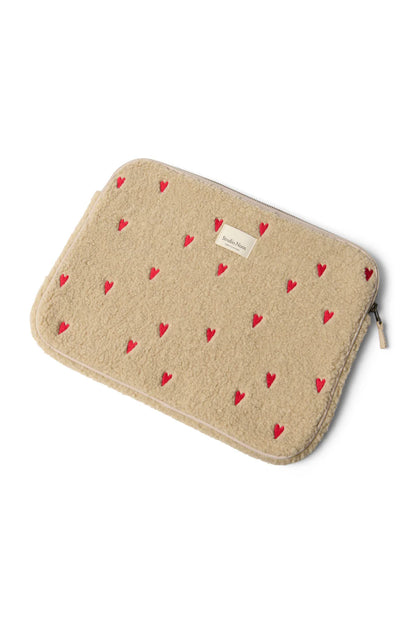 Ecru Hearts Teddy Laptop Sleeve 15 Inch