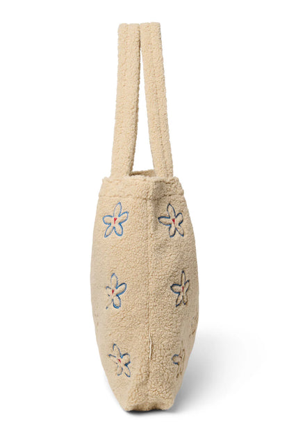 Ecru Flower Heart Teddy Mom Bag