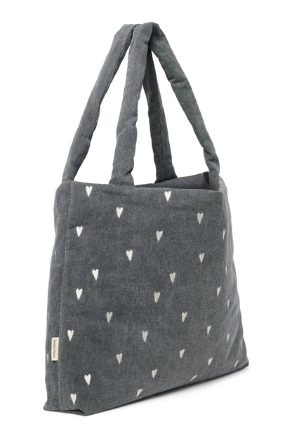 Grey Denim Mom Bag