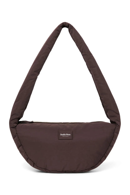 Brown Hearts Puffy Mini Cross Body Bag