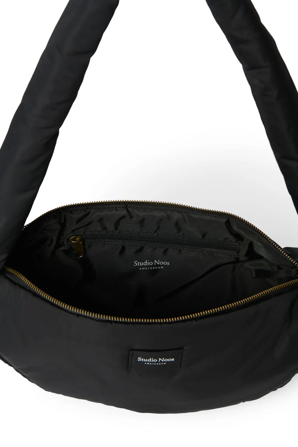 Black Puffy Mini Cross Body Bag