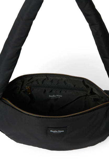 Black Puffy Mini Cross Body Bag