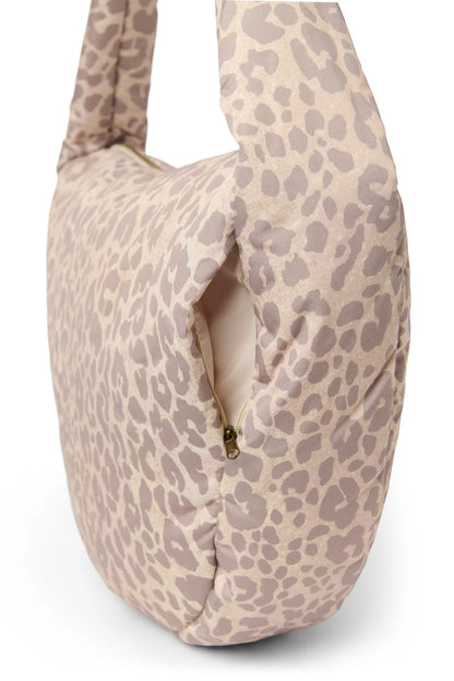 Beige Leopard Puffy Cross Body Bag