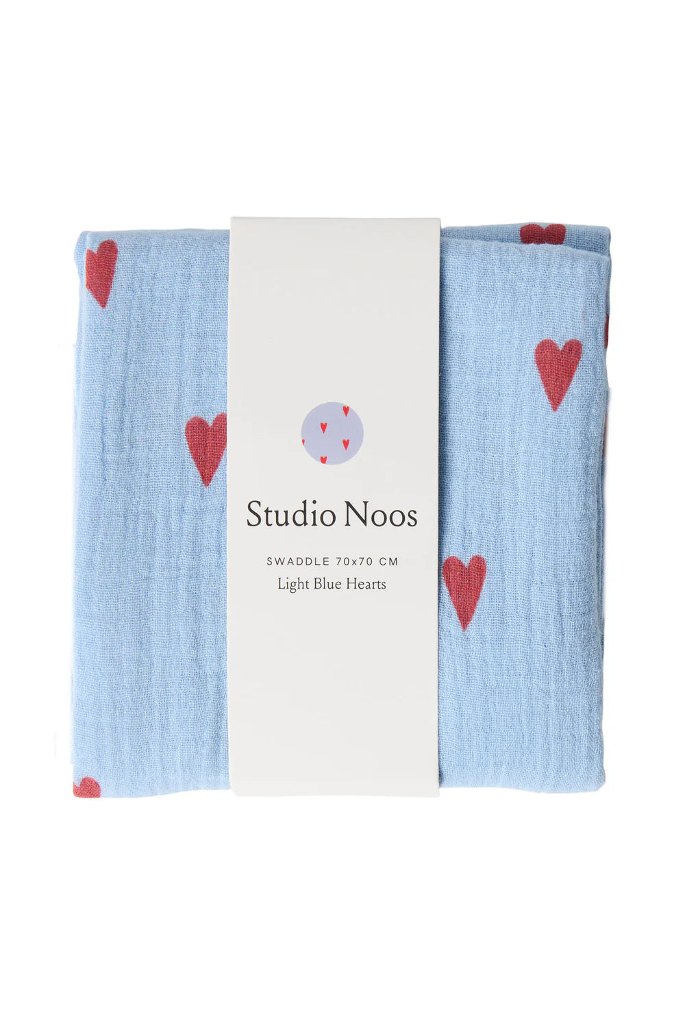 Light Blue Hearts Swaddle Print Medium
