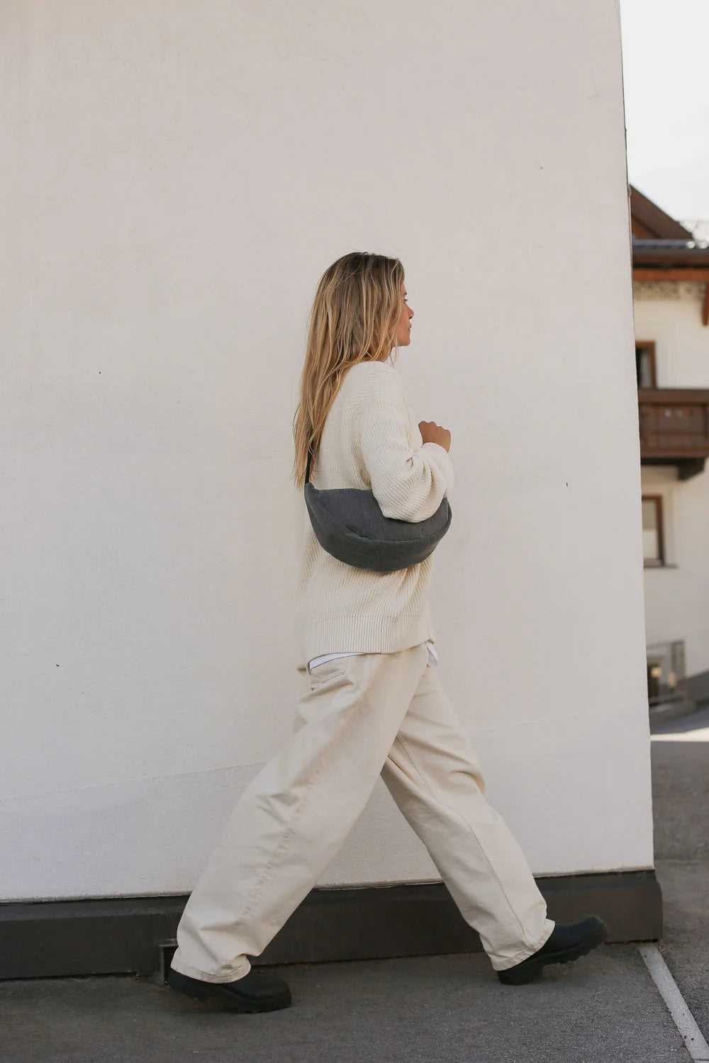 Grey Denim Adult Fanny Pack