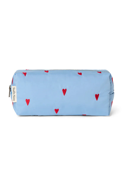 Purple Hearts Puffy Pouch