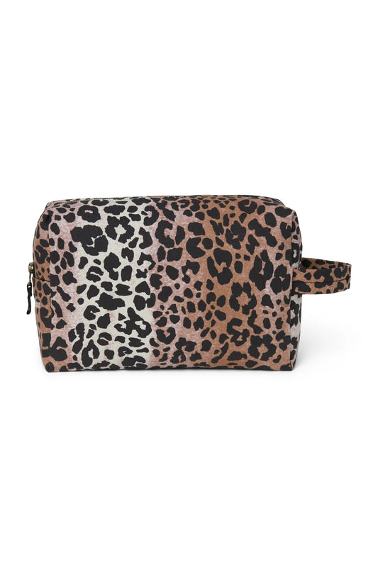 Hazel Leopard Kulturtasche aus weicher Baumwolle