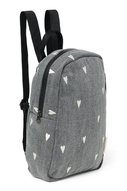 Grey Denim Mini Backpack