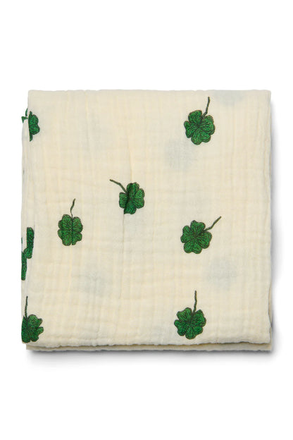 Light Blue Clover Swaddle Print Medium