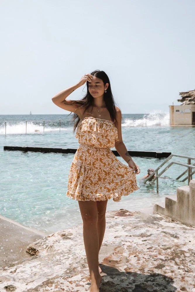 Runaway-Kleid Senf