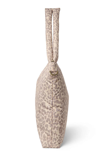 Beige Leopard Puffy Diaper Bag