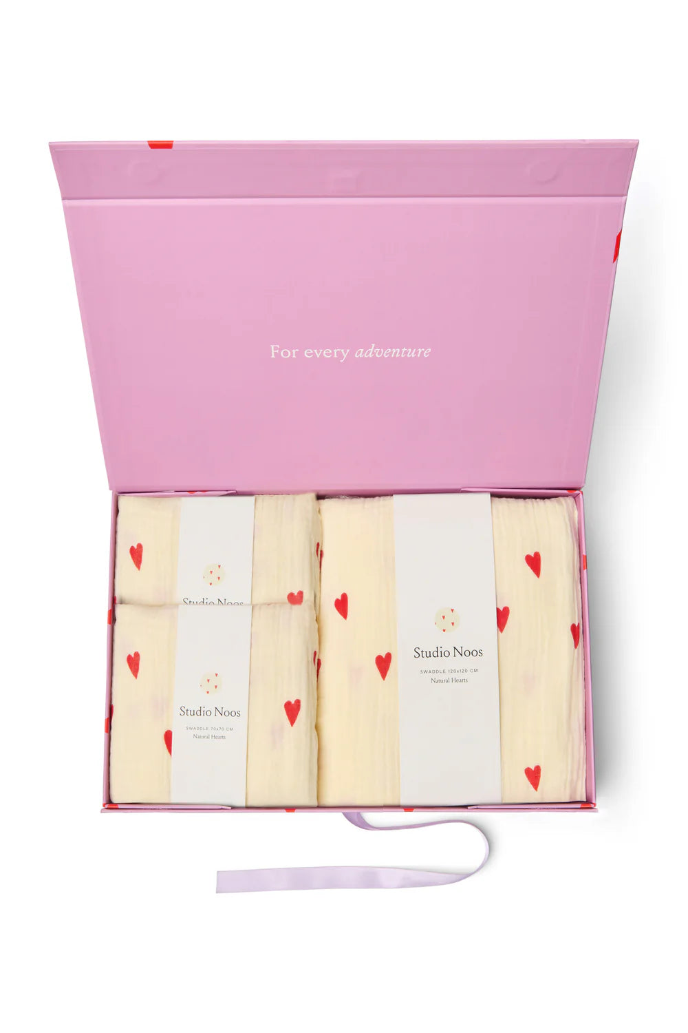Beige Hearts Swaddle Gift Set