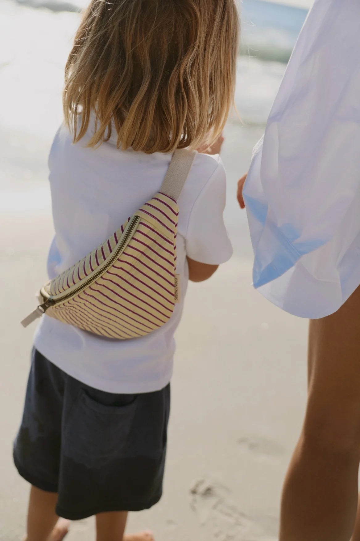 Poplin Striped Mini Fanny Pack | Raspberry