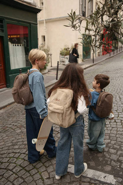 Brown Hearts Teddy Midi Backpack