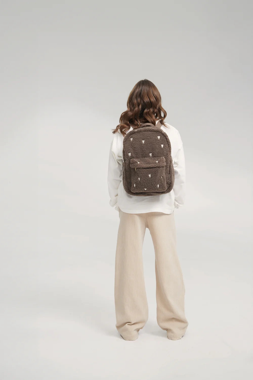 Ecru Hearts Teddy Midi Backpack