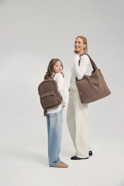 Ecru Hearts Teddy Mom Bag