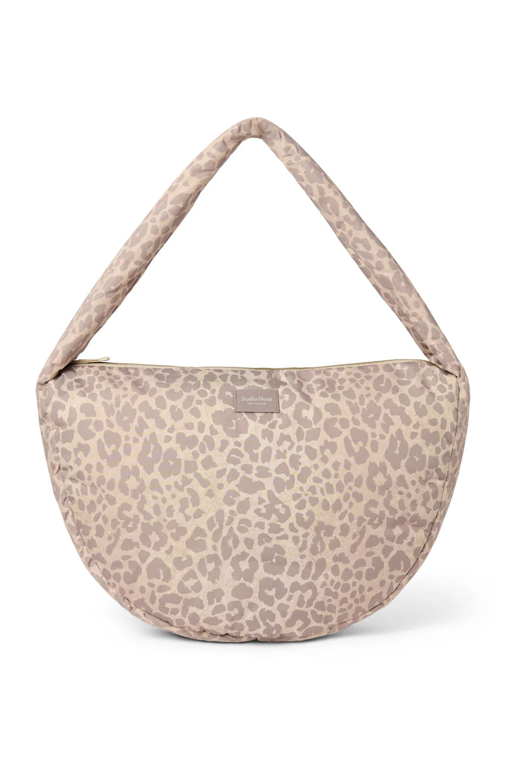 Beige Leopard Puffy Cross Body Bag