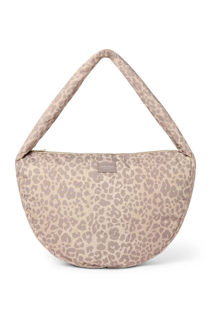 Beige Leopard Puffy Cross Body Bag
