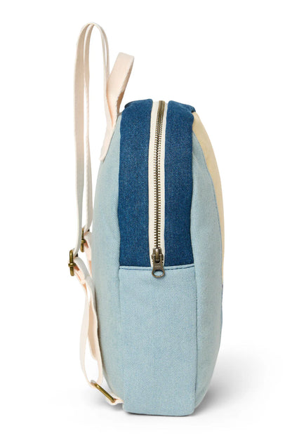 Denim Patchwork Mini Backpack