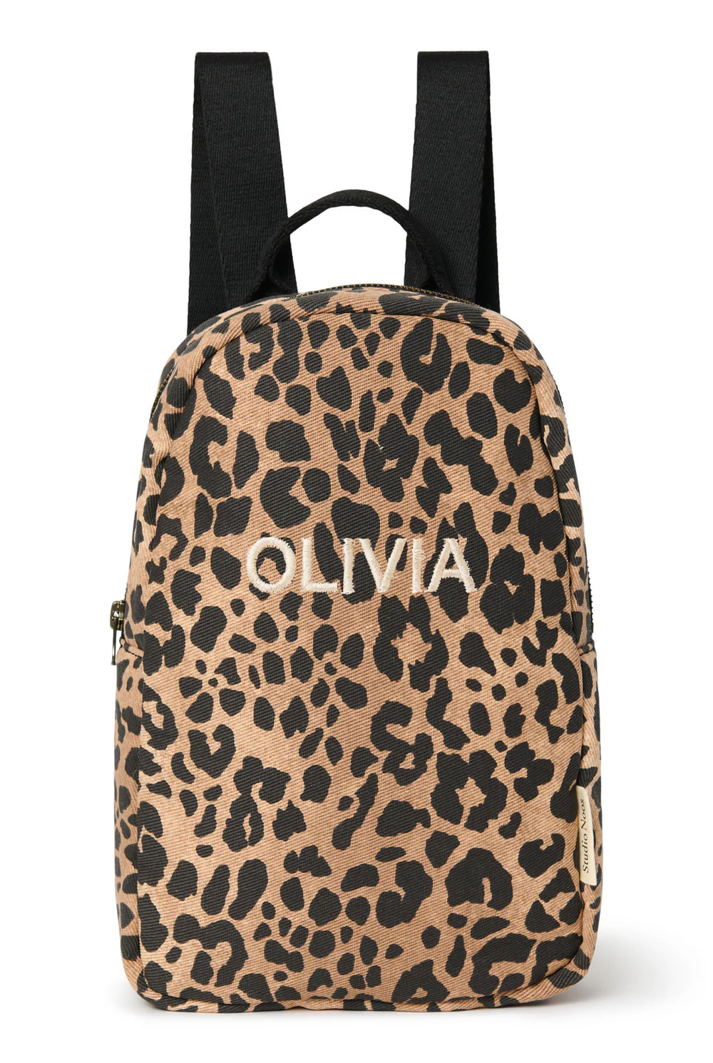 Green Leopard Cotton Mini Backpack