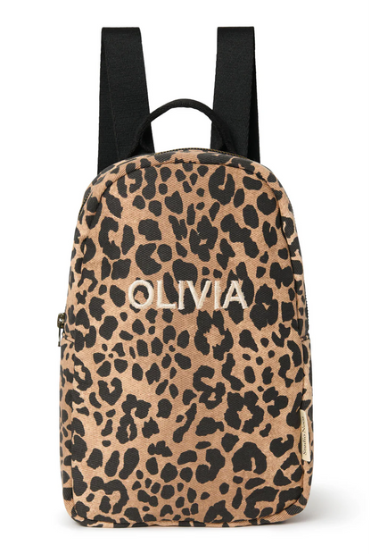 Green Leopard Cotton Mini Backpack