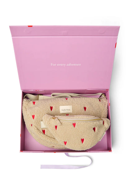 Brown Hearts Matching Teddy Gift Set