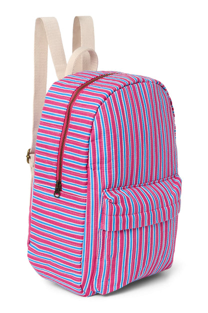 Poplin Striped Midi Backpack | Butter Yellow