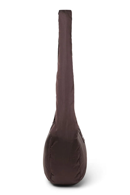 Brown Hearts Puffy Mini Cross Body Bag