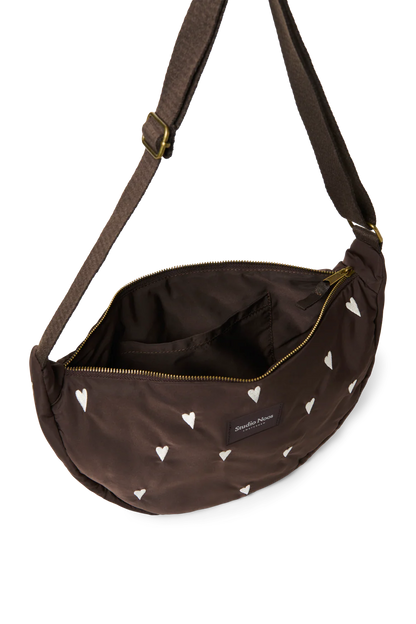 Light Blue Hearts Puffy Adult Fanny Pack